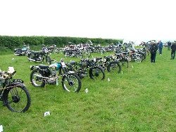 Motorcycles on display at South Molton Vintage Rally