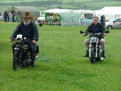 Exhibitors show their Motorcycles off in the main ring at South Molton Vintage Rally
